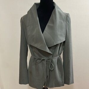 Club Monaco Gray-Green Tie-Waist Shawl Collar Modal Blend Jacket Size S